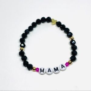 Mama custom name beaded stretch bracelet